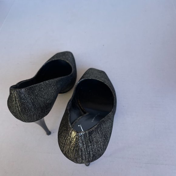Giuseppe Zanotti Peep Toe Pumps Sz 39 Black/Grey Glitter Fabric Stiletto Heels - Picture 8 of 12